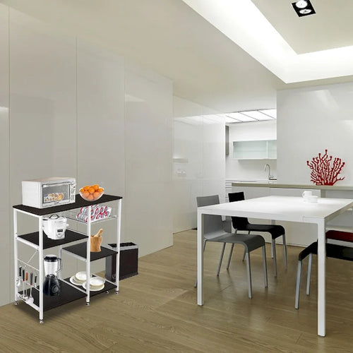 Étagère de Cuisine 35,5, Meuble de Rangement 3 Niveaux pour Micro-ondes, Marron Foncé