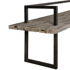 Banc en bois de récupération blanc antique