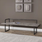 Banc en bois de récupération blanc antique