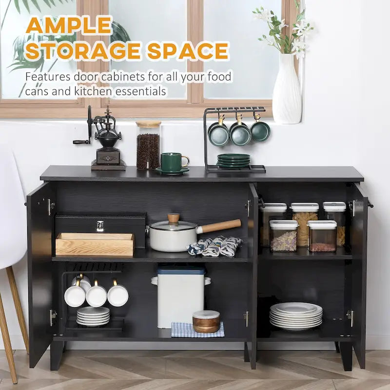 Meuble bas de cuisine, buffet avec étagère réglable, bar à café pour salon, salle à manger