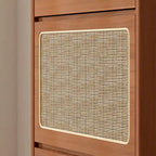 Rattan Shoe Cabinet for Entryway, Shoe Rack with 3 Flip Drawers & Black Pegboard