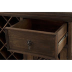 Meuble à vin sur pied fait main en bois de grange massif recyclé et quincaillerie en fer forgé pour intérieur, hauteur 40 pouces - S.O.