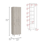 Armoire de nettoyage, armoire à deux portes, quatre pieds, cinq étagères