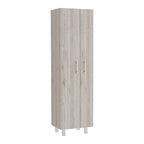 Armoire de nettoyage, armoire à deux portes, quatre pieds, cinq étagères