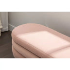 Banc de rangement en velours avec pieds en bois pour salon et chambre à coucher