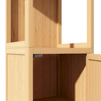 Meuble de rangement multifonctionnel en bambou de grande capacité pour salle de bain et salon