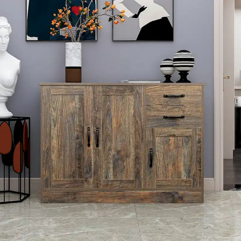 Buffets de style campagnard français, Armoires de rangement avec 2 séparateurs