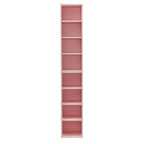 Tour de rangement multimédia à 8 niveaux, meuble de rangement CD/DVD fin avec étagères réglables, bibliothèque haute et étroite.
