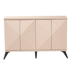 Buffet Bahut à 4 Portes Mid-Century Moderne en Bois Bicolore Marron Clair et Noir