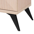 Buffet Bahut à 4 Portes Mid-Century Moderne en Bois Bicolore Marron Clair et Noir
