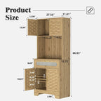 Buffet et vaisselier Accent Kitchen – Armoire de rangement en bois avec tiroir vitré et emplacement pour micro-ondes