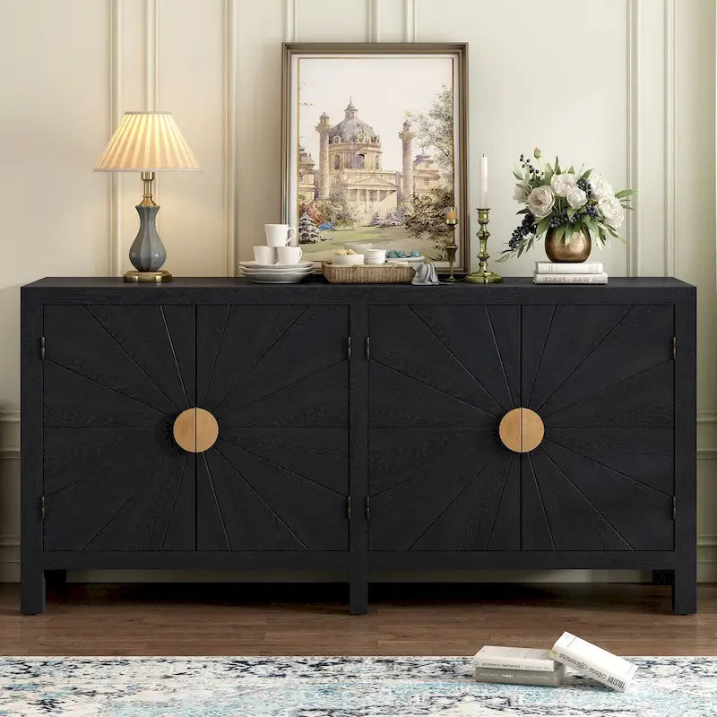 Ensemble d'armoires de cuisine blanc lustré, base de 396 cm de large - 153x24