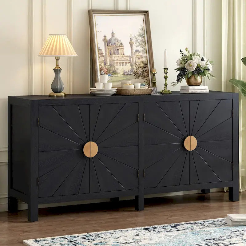 Ensemble d'armoires de cuisine blanc lustré, base de 396 cm de large - 153x24