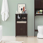 Meuble bas de salle de bain en bois à 5 niveaux avec étagère réglable