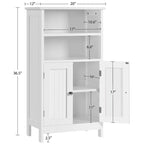 Meuble bas de salle de bain en bois à 5 niveaux avec étagère réglable