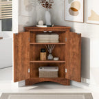 Bathroom Storage Cabinet with Adjustable Shelves Freestanding Floor Cabinet - 17.2L x 17.2W x 31.5H