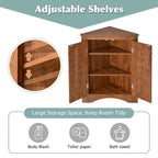 Meuble de rangement de salle de bain avec étagères réglables Meuble bas autoportant – 43,7L x 43,7l x 80H cm