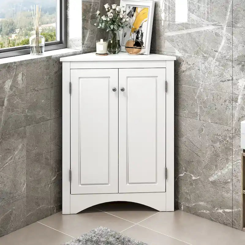 Meuble de rangement de salle de bain avec étagères réglables Meuble bas autoportant – 43,7L x 43,7l x 80H cm