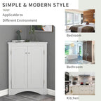Meuble de rangement de salle de bain avec étagères réglables Meuble bas autoportant – 43,7L x 43,7l x 80H cm