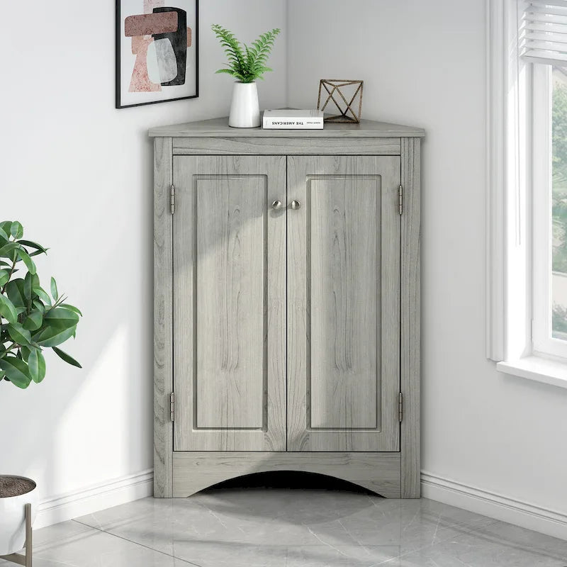 Meuble de rangement de salle de bain avec étagères réglables Meuble bas autoportant – 43,7L x 43,7l x 80H cm
