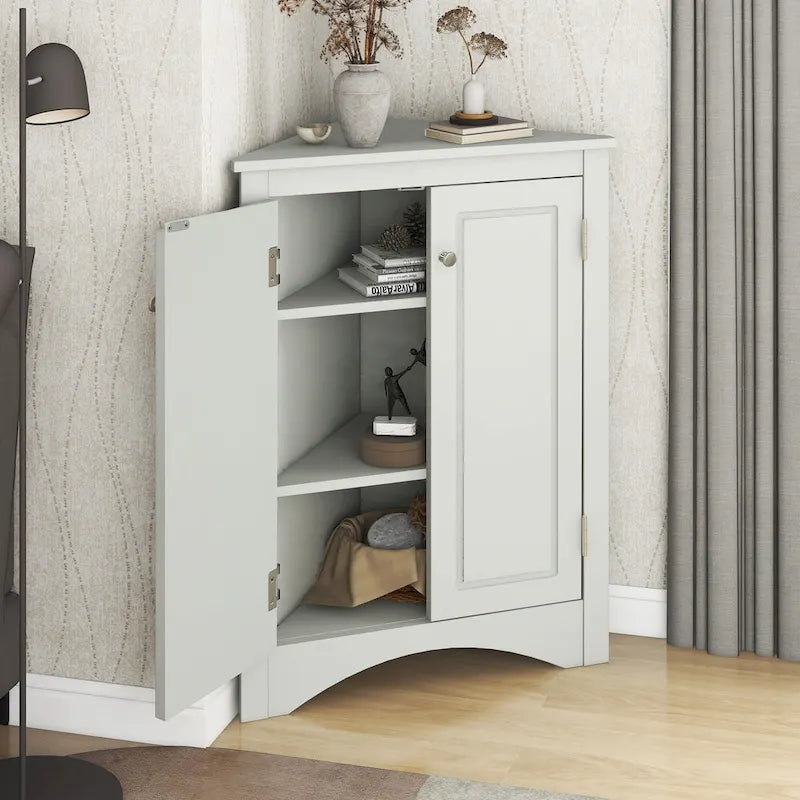Meuble de rangement de salle de bain avec étagères réglables Meuble bas autoportant – 43,7L x 43,7l x 80H cm