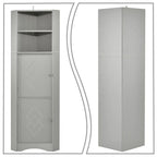 Meuble de rangement haut d'angle de salle de bain moderne en bois avec poignées métalliques