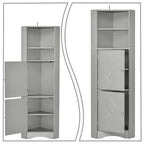 Meuble de rangement haut d'angle de salle de bain moderne en bois avec poignées métalliques