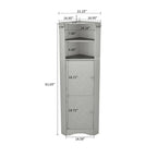 Meuble de rangement haut d'angle de salle de bain moderne en bois avec poignées métalliques