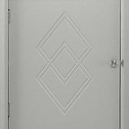 Meuble de rangement haut d'angle de salle de bain moderne en bois avec poignées métalliques