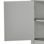 Meuble de rangement haut d'angle de salle de bain moderne en bois avec poignées métalliques