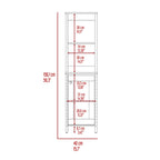 Meuble de salle de bain au sol, Meuble de rangement pour salle de bain, Deux étagères intérieures, Deux étagères ouvertes, Porte unique