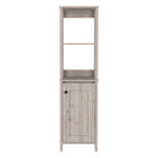 Meuble de salle de bain au sol, Meuble de rangement pour salle de bain, Deux étagères intérieures, Deux étagères ouvertes, Porte unique