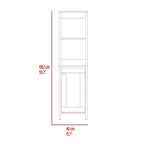 Meuble de salle de bain au sol, Meuble de rangement pour salle de bain, Deux étagères intérieures, Deux étagères ouvertes, Porte unique