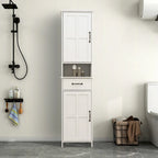 Double Door Narrow Height Slim Floor Standing Cabinet