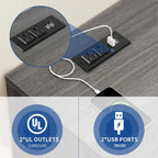 Classeur mobile 3 tiroirs avec éclairage LED et station de recharge, compatible avec les formats A4/Lettre