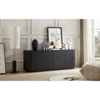Meuble de rangement, Meuble TV avec motif ondulé, Buffet, Meuble à rayures verticales en bois
