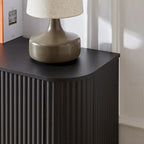 Meuble de rangement, Meuble TV avec motif ondulé, Buffet, Meuble à rayures verticales en bois