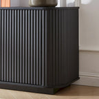 Meuble de rangement, Meuble TV avec motif ondulé, Buffet, Meuble à rayures verticales en bois