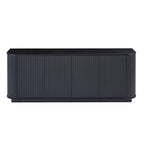 Meuble de rangement, Meuble TV avec motif ondulé, Buffet, Meuble à rayures verticales en bois